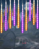 Flacchi Halloween Lights Outdoor 20 Tubes 480 LED Raindrop Meteor Shower Icicle Lights with Timer Function | Lumora