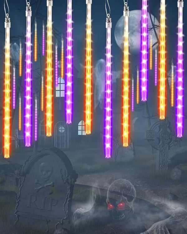 Flacchi Halloween Lights Outdoor 20 Tubes 480 LED Raindrop Meteor Shower Icicle Lights with Timer Function | Lumora