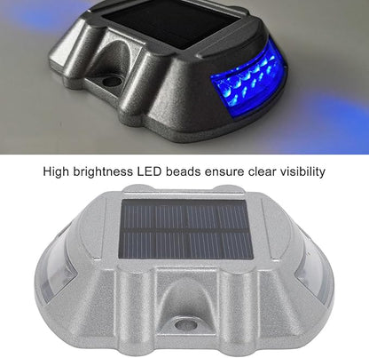 ZJchao Solar Road Stud Light, LED Solar Pathway Marker Powered Road Marker with 6V 1.8W Panel IP68 800M Visibility for Sidewalk Stair Garden Ground (Blue Light)