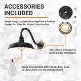 14in. Satin Black Outdoor Gooseneck Barn Light Fixture With 14.5 in. Long Extension Arm - Wall Sconce Farmhouse | Lumora