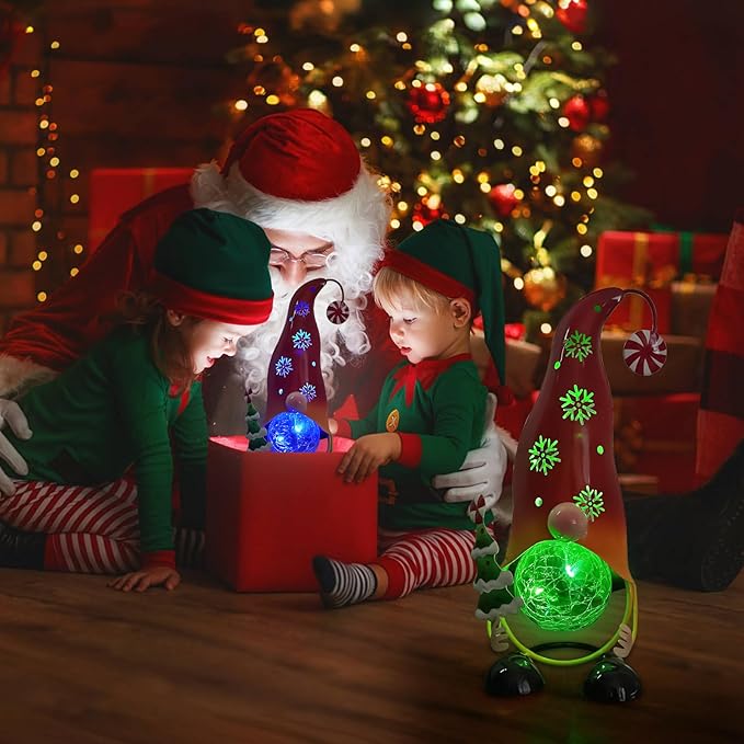 HONGLAND Christmas Decorations Outdoor Solar Gnome Yard, Color Changing LED Lights with Snowflake Hollowed-Out Hat | Lumora
