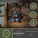 VAXCEL Delano Bronze Motion Sensor Dusk to Dawn Farmhouse Barn Dark Sky Outdoor Wall Light | Lumora