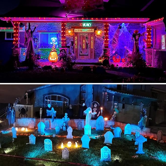 Spotlights Outdoor, RGB Color Changing Landscape Lights 12W 800lm 120V Plug in LED Spot Lights with Remote, IP66 | Lumora