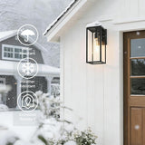 Bestshared Outdoor Wall Sconce Lights,15 Inch Exterior Wall Lantern with Clear Glass, Black Porch Sconce | Lumora