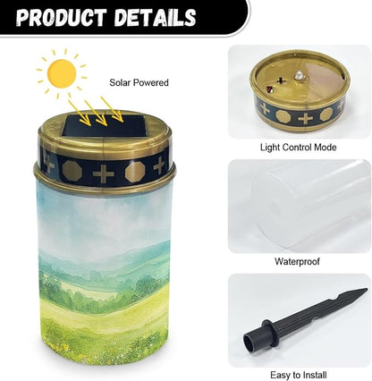 Lawn Solar Lights Outdoor Waterproof Pathway Lights Lantern Landscape Decoratives Lighting for Yard Patio Driveway Solar Walkway Lights Solar Garden Stake Lights