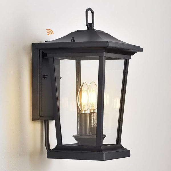 Dusk to Dawn Outdoor Wall Lantern, Large Exterior Wall Sconce Light Fixture with E12 Base, Waterproof Wall Mount | Lumora