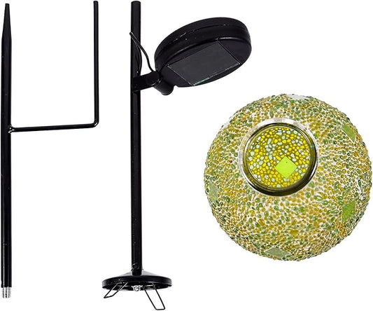 Solar Mosaic Ball-Shaped Lawn Light Outdoor Waterproof Solar Garden Path Light for Patio Landscape Decoration
