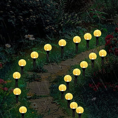 Solar Garden Lights Outdoor Pathway Lawn Lamps 10pcs Warm White Bubble Globe Landscape Lighting Solar-Powered Decorative Yard Accessories