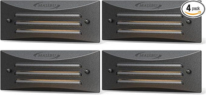 Malibu 9 Inch Deck Lights Low Voltage Landscape Lighting LED Outdoor Decorative Step Lights 12V AC Landscape Path LED Lights Stair Lighting for Walkway Deck Step Yard Fence Patio 4Pack 8406-2408-04