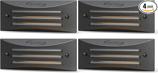 Malibu 9 Inch Deck Lights Low Voltage Landscape Lighting LED Outdoor Decorative Step Lights 12V AC Landscape Path LED Lights Stair Lighting for Walkway Deck Step Yard Fence Patio 4Pack 8406-2408-04