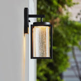 Globe Electric 44359 Capulet LED Integrated Outdoor Indoor Wall Sconce, Black, Clear Bubble Glass Center Column | Lumora