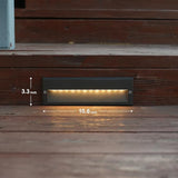 GOODSMANN Low Voltage Step Lights 10.6 Inch Outdoor 12V AC Landscape Stair Lights Wired 2PK 6W LED Electric Outdoor | Lumora