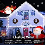 QITONG Solar Christmas Lights Outdoor Waterproof, 2 Pack Each 66ft 200 LED Christmas String Lights, 8 Modes Green | Lumora