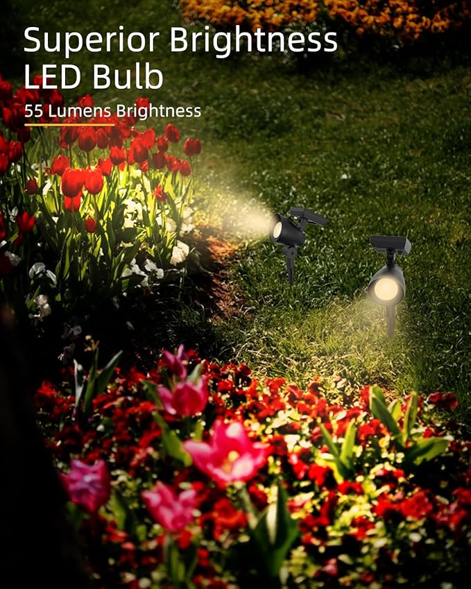Solar Lights Outdoor, Solar Spot Lights Outdoor, 6 Pack IP44 Waterproof Solar Spotlights, Auto On/Off Solar Powered | Lumora