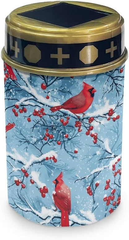 Red Bird Solar Lights Outdoor Waterproof Walkway Solar Lights for Outside Gravesite Decorations Cemetery
