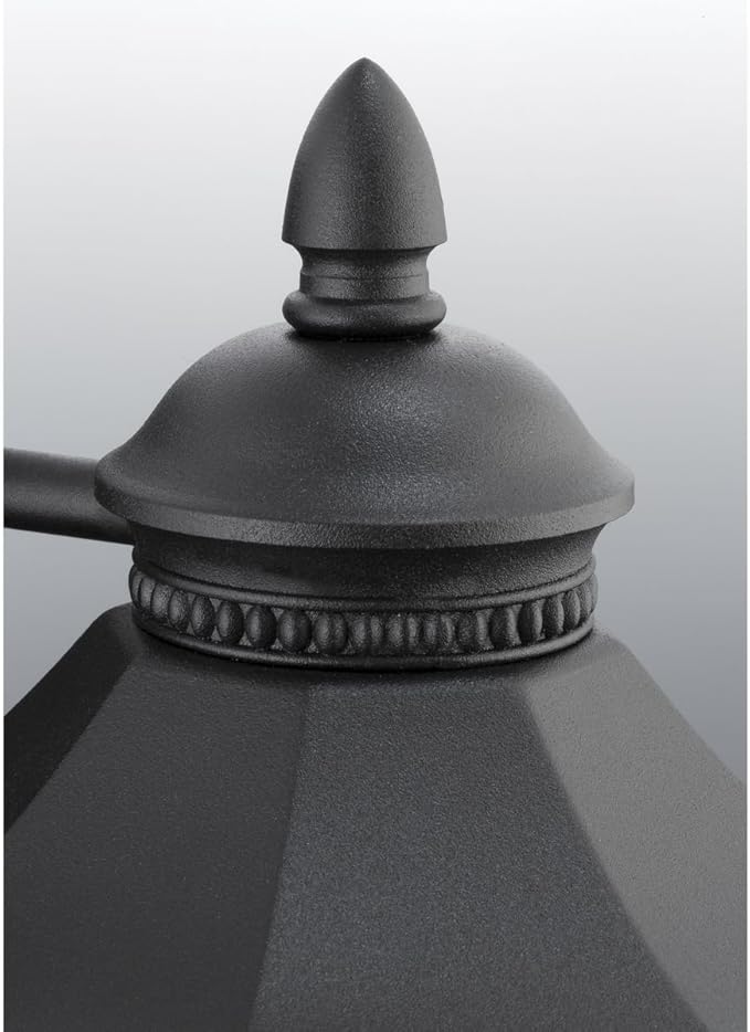 Progress Lighting Edition Collection 1-LightClear Water Glass Traditional Outdoor Medium Wall Lantern Light Textured Black