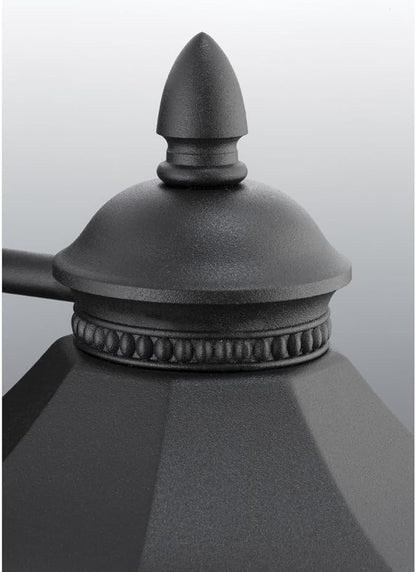 Progress Lighting Edition Collection 1-LightClear Water Glass Traditional Outdoor Medium Wall Lantern Light Textured Black