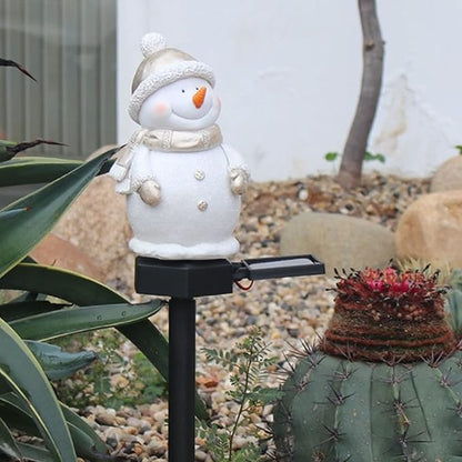 Solar Powered Yard Lights, Lovely Snowman Shape, Outdoor Solar LED Landscape Light for Gardens, Paths - Energy Saving, Weather, Decorative Lighting for Holidays and