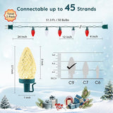 2PACK C9 LED Christmas Lights with 100 Spring Clips, Total 100ft 100 LED Waterproof - Outdoor Security Flood Light | Lumora