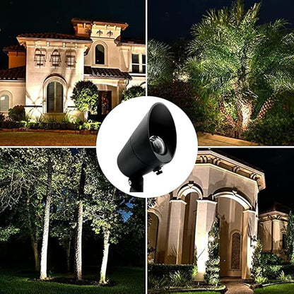 LED Spot Lights Outdoor 7W LED Landscape Light 115 - Solid Aluminum Metal Wall Light Security Lighting LED Yard Lights for Bright Long Lasting Home Garden Patio Pool Area Lighting with MR16 Bulb