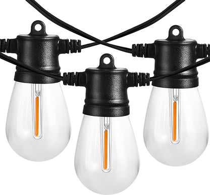 Banord 102FT Outdoor String Lights, Waterproof Patio Lights with 35 Shatterproof LED Bulb Hanging Light String, Black String Light Vintage Party Lights for Garden, Backyard, Porch, Cafe, Deck, Wedding
