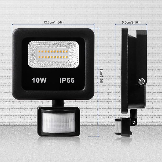 Motion Sensor Flood Light Outdoor,10W Security Light, IP66 Waterproof Outdoor Light,1000LM,3200K Motion Security | Lumora