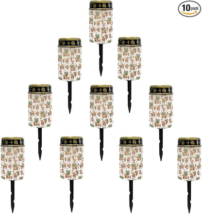 Sunflower Highland Cow Solar Lights Outdoor Waterproof Garden Stake Lights LED Solar Lantern Yard Patio Driveway Solar-Powered Fairy Lights for Outside,Flameless Warm White Lights