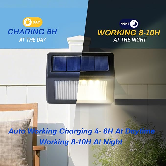 Bright Solar Fence Lights, 12 Pack Outdoor Step Lights, IP65 Waterproof, 3000K Warm-White, Dusk to Dawn Outdoor | Lumora