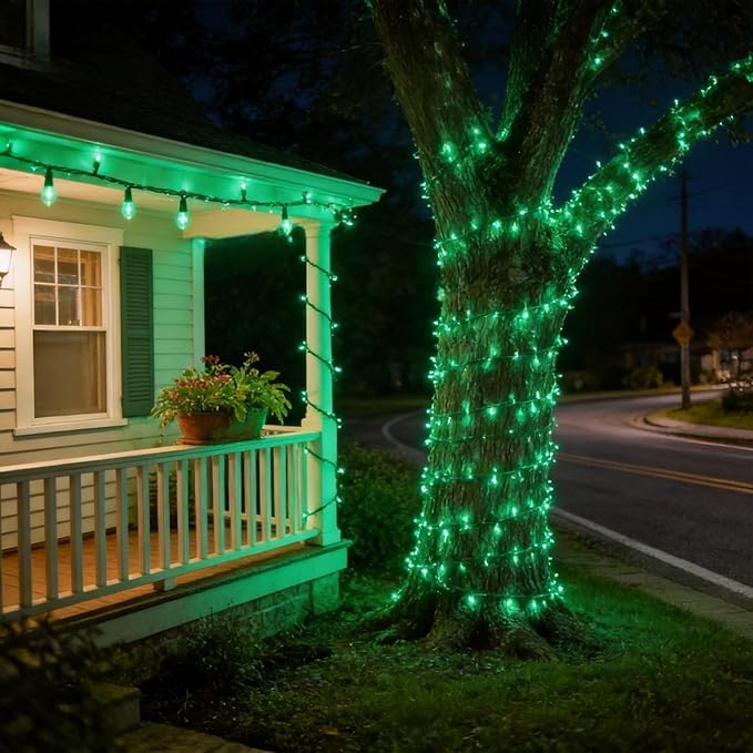 100 LED Green Christmas Lights, UL Certified and Commercial Decorative Lighting String 35 Ft Green Wire, for Indoor | Lumora