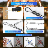 164FT Black Vinyl-Coated 304 Stainless Steel Cable – Heavy Duty String Lights Hanging Kit with Turnbuckle, Thimble | Lumora