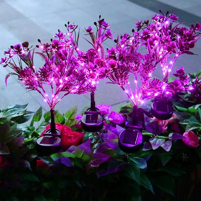 Aolyty Solar Outdoor Garden Decorative Lights, 2 Pack Powered Phalaenopsis Flowers Waterproof IP65 In-Ground Lights for Garden, Yard, Patio, Lawn Decor