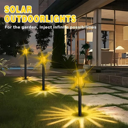 2 Pack Solar Pathway Lights Outdoor, Sensor Light Garden Lights Outdoor Warm White, Waterproof Led Solar Path Lights for Yard, Patio, Landscape, Walkway