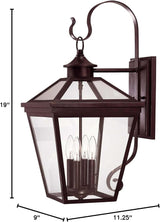 Savoy House 5-141-13 Ellijay Modern Farmhouse Rustic Clear Glass Outdoor Wall Lantern, 3-Light 120 Total Watts, 19" | Lumora