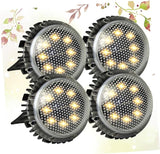 4pcs Warm Light Solar-Powered LED Outdoor Ground Lamps for Garden Lawn Landscape Lighting, Black Disc Design | Lumora