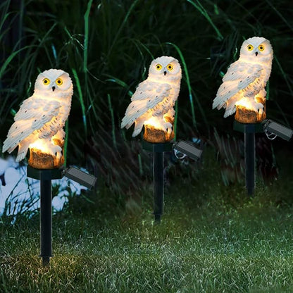 Garden Solar Lights,Owl Shape Waterproof LED Outdoor Lights,Garden Ornaments for Lawn,Pathway,Yard,Driveway,Step and Walkway,Wedding,Party and Patio Decorations(White