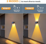 Solar Fence Lights,6Pack Warm White Up & Down Solar Wall Lights Waterproof 100 Lumens Dusk to - Outdoor Path Light | Lumora
