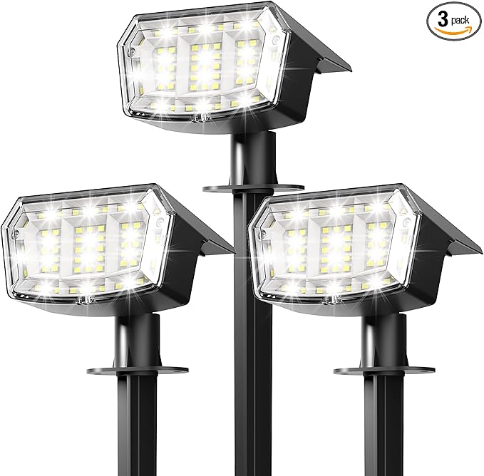 Solar Lights Outdoor Waterproof IP65, 63 LED 3 Lighting Modes Solar Powered Yard Garden Spot Lights for Outside | Lumora