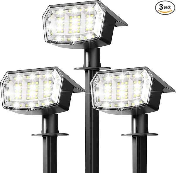 Solar Lights Outdoor Waterproof IP65, 63 LED 3 Lighting Modes Solar Powered Yard Garden Spot Lights for Outside | Lumora