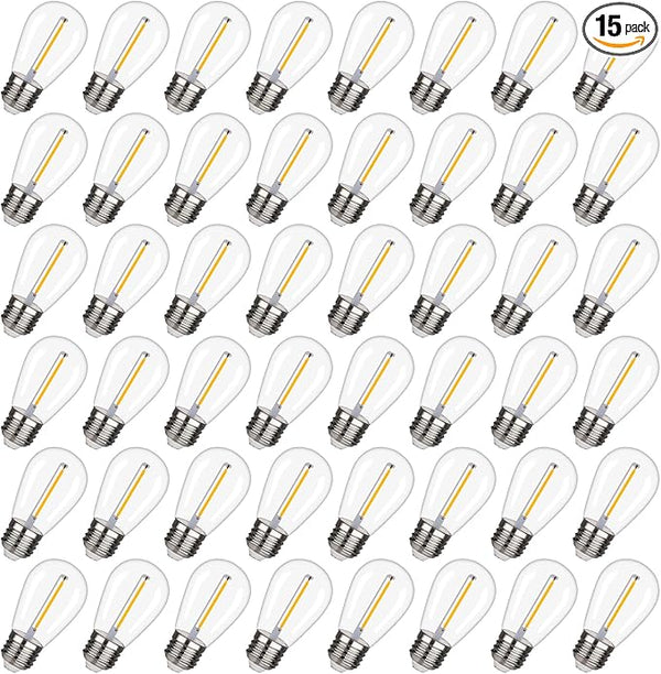 BORT 48Pack S14 LED Replacement Light Bulb, Shatterproof Outdoor String Light Bulbs, 1 Watt to Replace 11Watts | Lumora