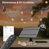 addlon 81FT(75+6) Solar String Lights Outdoor with 1FT Bulb Spacing, 75+2 Commercial G40 LED Bulbs, Solar & USB | Lumora