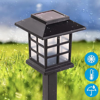 LAUREL CANYON Solar Pathway Lights, 8 Pack Outdoor Solar Landscape Decorative Lights, Automatic Walkway Lights with LED Light Bulbs for Garden, Path, Yard, Lawn, Square, Black