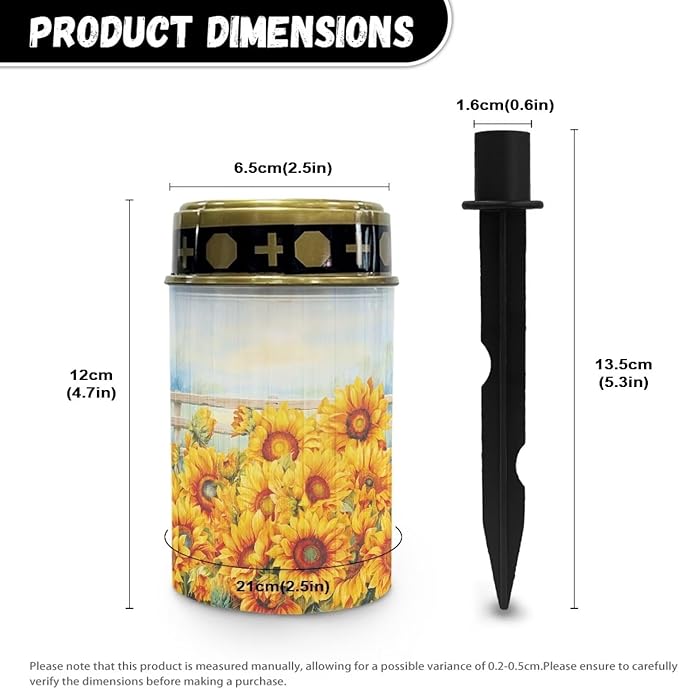 Sunflower Solar Garden Light Dustproof Waterproof Solar Light for Garden Yard Decorative Solar Light Landscape Path Light LED Solar Lights Outdoor Cemetery Decorations for Grave