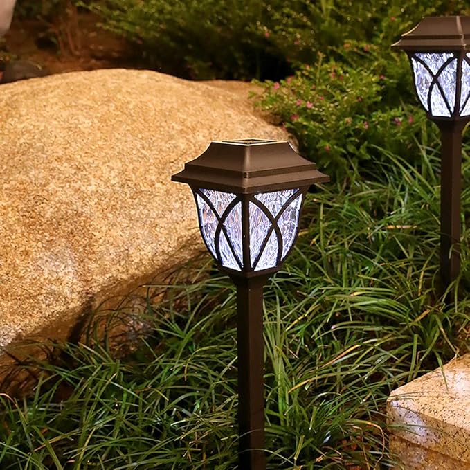 2 Pack Solar Pathway Lights Outdoor Waterproof Solar Lights Solar Yard Lights for Garden Patio Yard Landscape Pathway Driveway Lawn