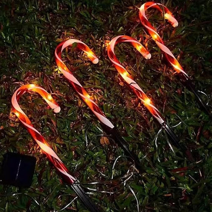 Solar Candy Cane Lights, 12 Pcs Christmas Decorations Outdoor, Solar Garden Lights, Waterproof Pathway Light for Outdoor Christmas Yard Patio Walkway Decor