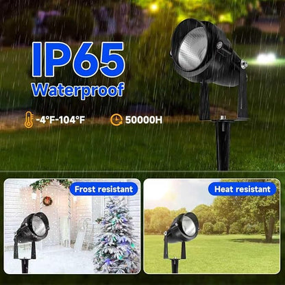 Christmas Outdoor Spot Lights, 12V Color Changing Landscape Lighting with Remote & Timer (4H/6H/8H), IP65 Waterproof Aluminum RGB Spotlights for Garden, Yard, House, Pathway Decor (1 Lights)