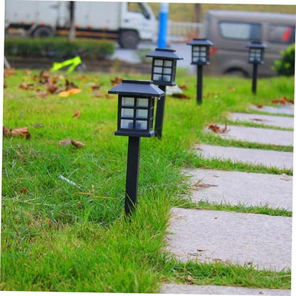 NUOBESTY 5pcs Solar Ground Lamp Outdoor Solar Pathway Lights Landscape Black Warm Light for Garden Driveway