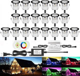 Low Voltage LED Deck Light Kit Multi-Color RGB Waterproof Recessed Wood Decking Stairs Garden Yard Patio Decor Lamp | Lumora