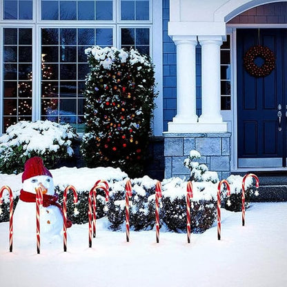 JTLB Solar Candy Cane Lights,8 LED Outdoor Christmas Lights, Candy Cane Solar Pathway Lights with Star Decoration, Solar Christmas Cane Stake Light for Indoor or Outdoor