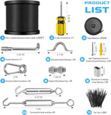 NEREUS String Light Hanging Kit with 200 Ft Vinyl Coated 304 Stainless Steel Cable, String Light Suspension Kit | Lumora