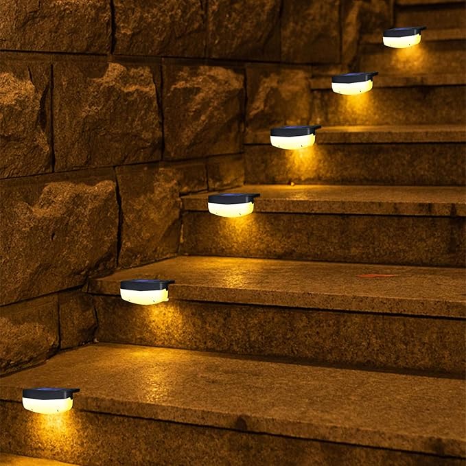 LED Solar Step Lights, 8 Pack Solar Deck Lights Outdoor IP65 Waterproof Pool Side Lighting Decor for Stairs Fence | Lumora